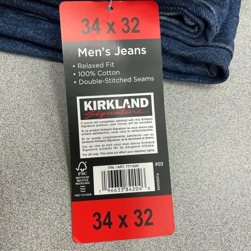 Kirkland Signature Men's 34x32 Jeans Relaxed Fit 100% Cotton Double M0347 - Picture 8 of 9